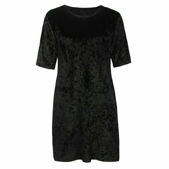 Crushed Velvet Tshirt Dress - Picture 4 of 8
